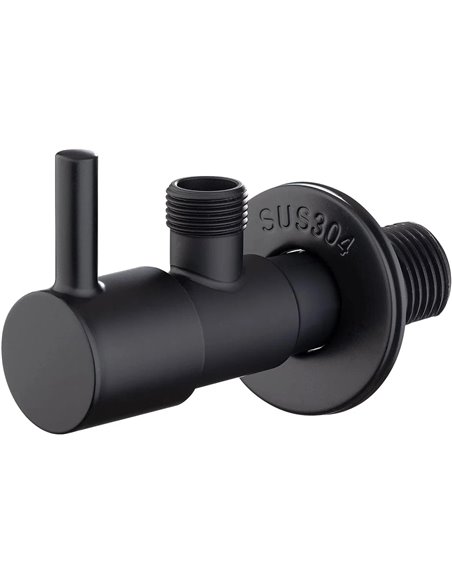 IBERGRIF VALVULA ESCUADRA 3/8 NEGRA CIERRE CERAMICO  M22025B-3/8