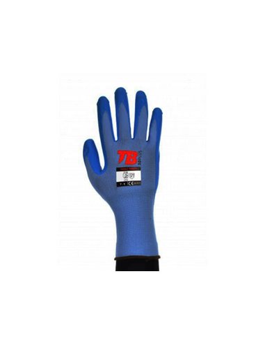 GUANTE FIBRA PALMA EN NITRILO AZUL ALIMENTARIO T-6700AZFP TOUCH