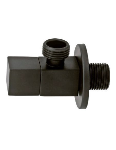 VALVULA ESCUADRA 1/2X3/8" NEGRA MOD BLACK CUBE M/REDONDAR021-1