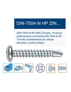 TORNILLO AUTOTALADRANTE 7504-N HP ALOMADA PH2 3,5x25ABR3525