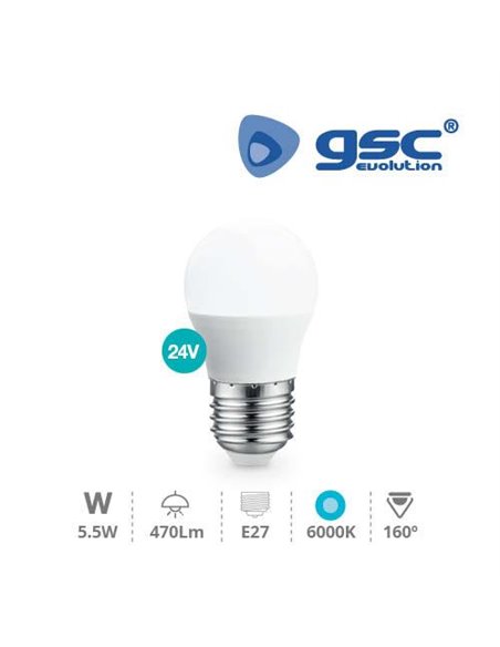 G45 LED bulb 5,5W E27 6000K 24V