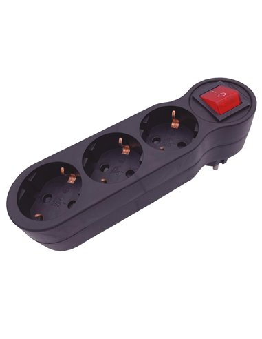Black 3 way adapter with switch