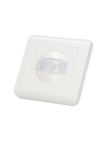 Detector empotrable de movimiento "Nekati" regulable para pared con alcance de hasta 9m fabricado en policarbonato color blanco