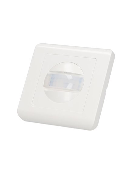 Detector empotrable de movimiento "Nekati" regulable para pared con alcance de hasta 9m fabricado en policarbonato color blanco