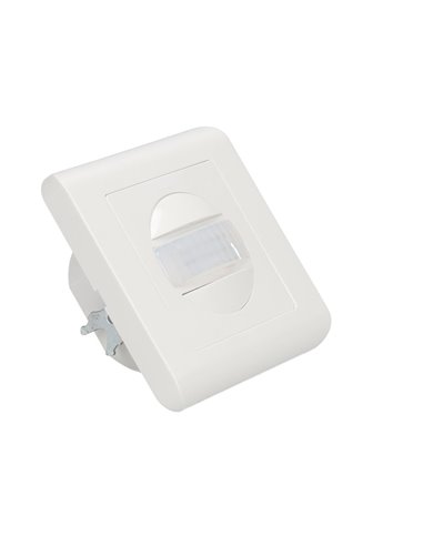Detector empotrable de movimiento "Nekati" regulable para pared con alcance de hasta 9m fabricado en policarbonato color blanco