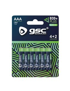 Pila GSC EcoPlus alcalina LR03 (AAA) (Pack de 6 unidades)