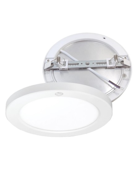 Bario Round surface/recessed downlight adjustable cutting hole with movement sensor and photocell CCT change 18W 3000K/ 4000K /6
