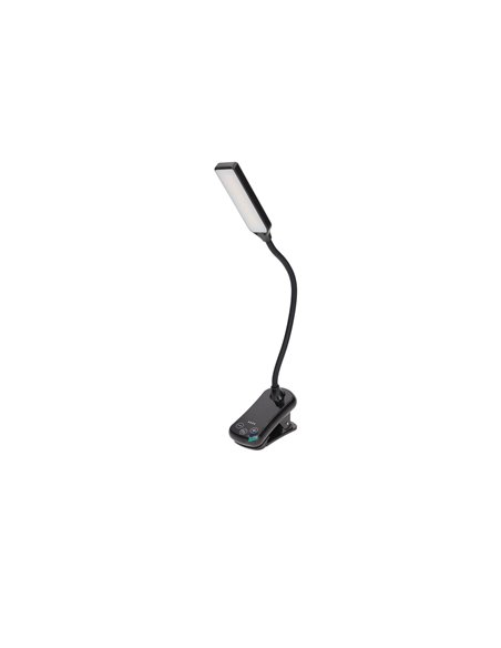 Linterna ajustable LED de lectura con clip de sujeción (1W 3CCT 100lm) IP20 39x310x79mm fabricada en silicona y ABS con carga US