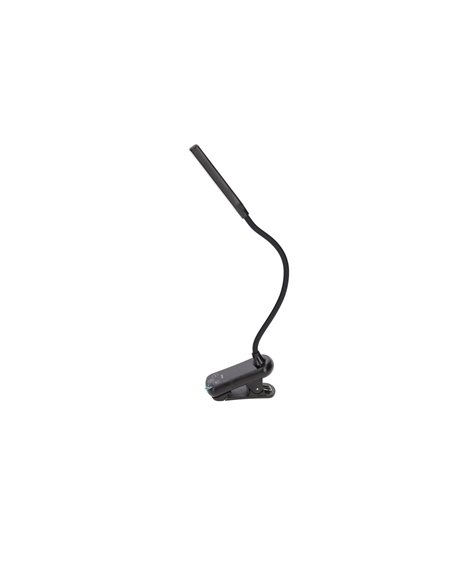 Linterna ajustable LED de lectura con clip de sujeción (1W 3CCT 100lm) IP20 39x310x79mm fabricada en silicona y ABS con carga US
