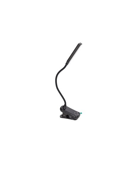 Linterna ajustable LED de lectura con clip de sujeción (1W 3CCT 100lm) IP20 39x310x79mm fabricada en silicona y ABS con carga US