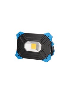 Linterna de trabajo LED COB (20W 2000lm) con cable tipo USB C IP54 178x129x44mm fabricada en aluminio y goma color negro y azul 2