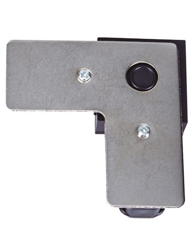 Conector "L" para foco monofásico fabricado en plástico y metal color blanco
