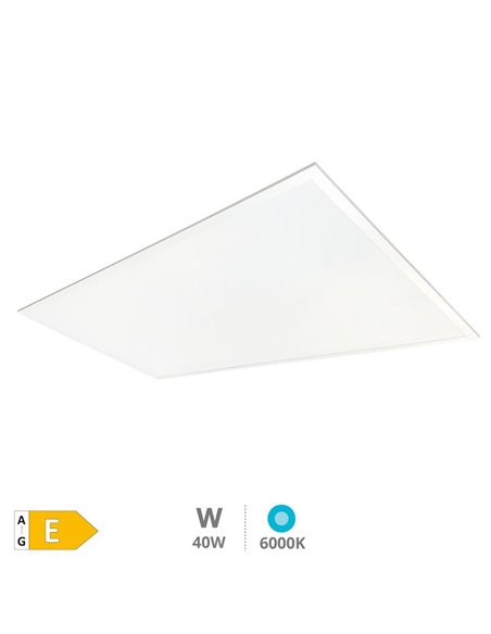 Panel LED empotrable "Luena" (40W 6000K 4400lm) IP20 1175x295x30mm fabricado en poliestireno y aluminio color blanco