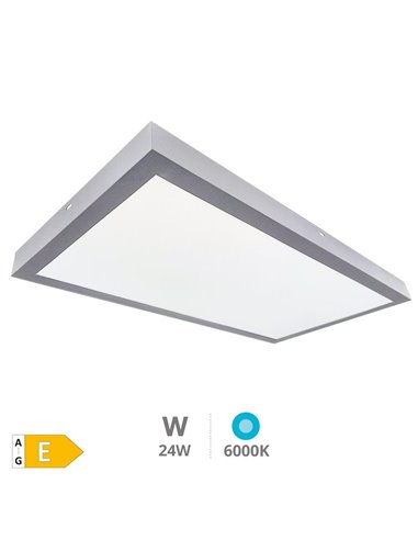 Kisongo LED surface backlit panel 24W 6000K 60x30cms. Nickel