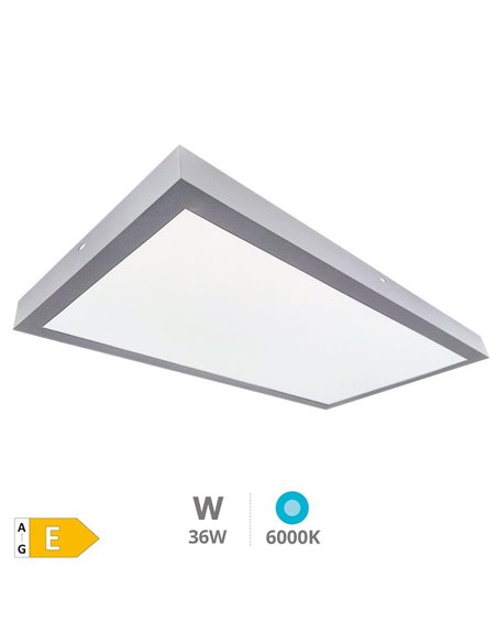 Kisongo LED surface backlit panel 36W 600K 90x30cms. Nickel