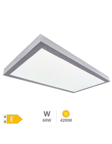 Kisongo LED surface backlit panel 60W 4200K 120x60cms. Nickel