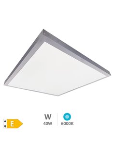 Panel LED de superficie "Borma" (40W 6000K 4650lm) IP20 600x600x39mm fabricado en poliestireno y aluminio color níquel 2