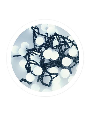 Guirnalda de bombillas LED mini de 4m con 40 bombillas y 8 funciones (1,3W 6000K) IP20 fabricada en PVC y cobre color negro y bl
