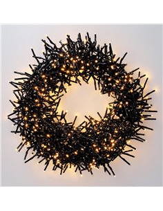 Guirnalda de bombillas LED mini de 10m con 1000 bombillas y 8 funciones (1,3W 3000K) IP44 fabricada en PVC color negro