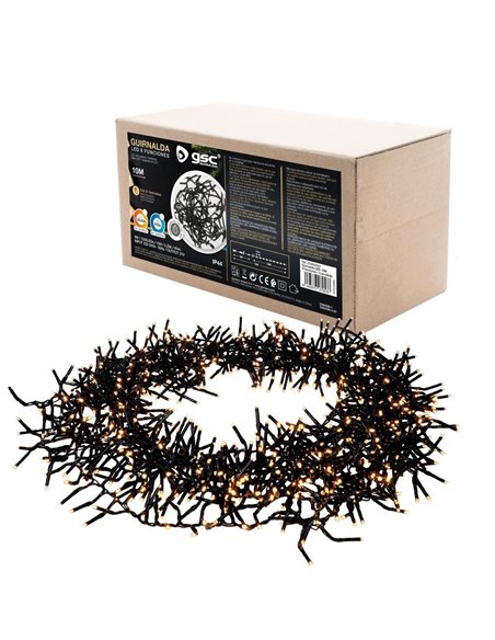 10M LED CLUSTER garland 1000 LEDs Warm light
