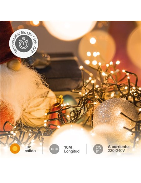 10M LED CLUSTER garland 1000 LEDs Warm light