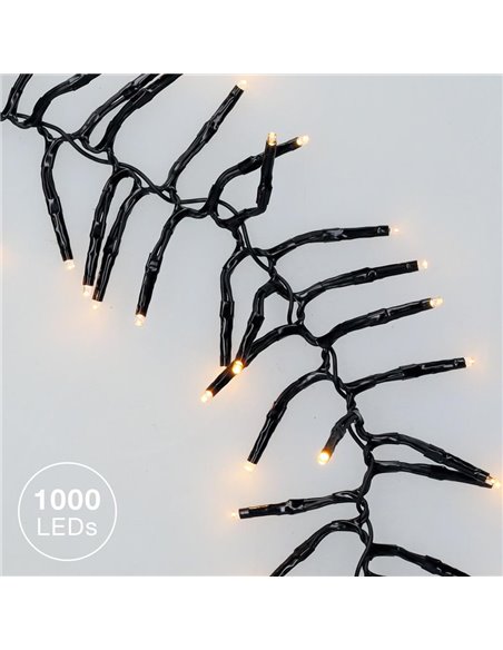 10M LED CLUSTER garland 1000 LEDs Warm light