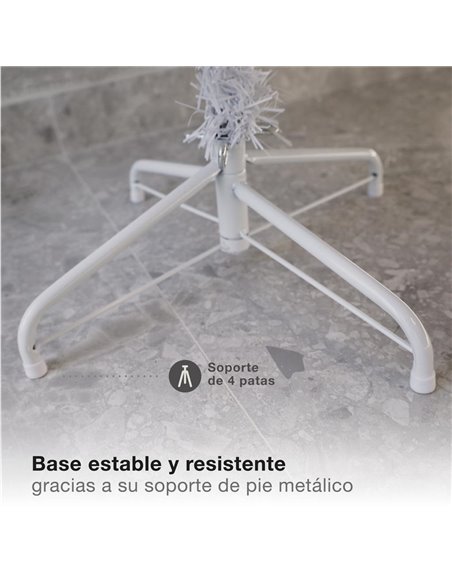 Árbol de Navidad artificial desmontable "Kelo" con efecto nieve Ø90x180cm fabricado en PVC color blanco (no iluminado) para inte