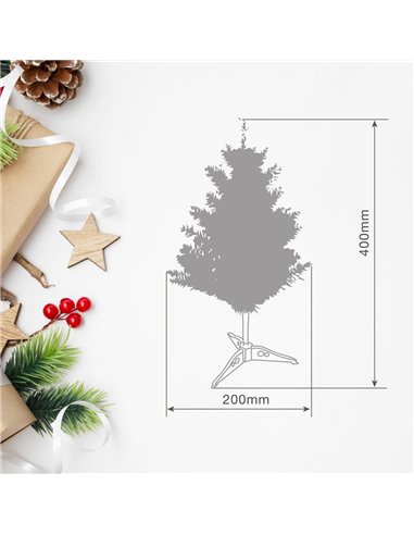 Árbol de Navidad artificial "Kelo" con efecto nieve Ø30x50cm fabricado en polietileno color verde (no iluminado) para interior y