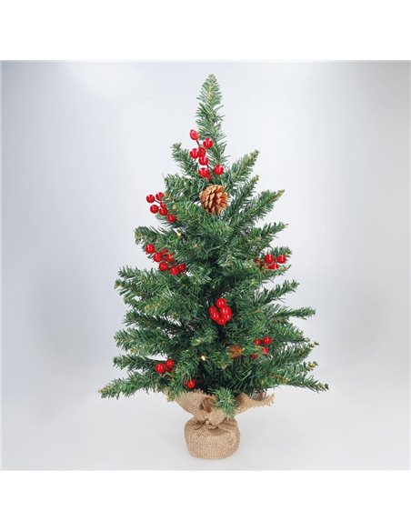 Ponak Artificial Christmas tree 0,6M 75 tips with decoration + 20 LEDs