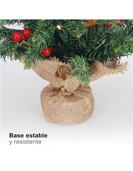 Ponak Artificial Christmas tree 0,6M 75 tips with decoration + 20 LEDs