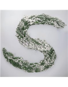 Guirnalda de Navidad "Babai" efecto nieve 180cm fabricada en PVC color verde y blanco (no iluminada)