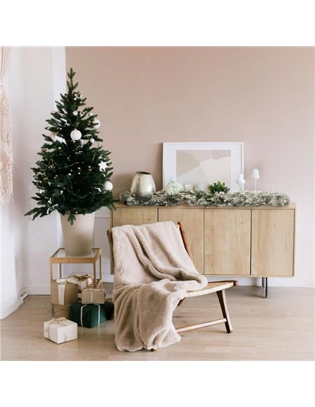 Guirnalda de Navidad "Babai" efecto nieve 180cm fabricada en PVC color verde y blanco (no iluminada)