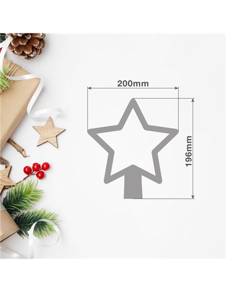 Estrella Navidad copa del árbol ACABADO PURPURINA ORO