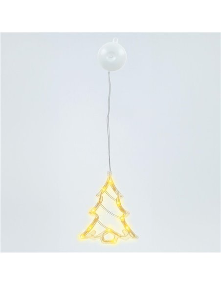 Árbol colgante LED DIP de Navidad para decoración de interior 3xLR03/AAA (0,23W 3000K) IP20 16x20cm con ventosa fabricada en plá