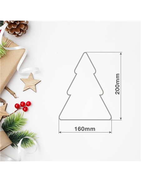 Árbol colgante LED DIP de Navidad para decoración de interior 3xLR03/AAA (0,23W 3000K) IP20 16x20cm con ventosa fabricada en plá