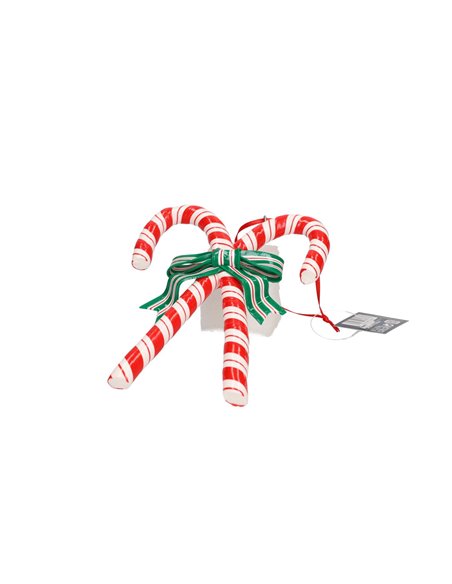 Bastones de caramelo de Navidad colgante para decoración de árbol 110x135mm fabricado en arcilla color rojo blanco y verde acaba