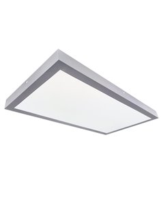 Panel LED de superficie "Kisongo" (24W 6000K 2600lm) IP20 600x300x38mm fabricado en poliestireno y aluminio color níquel