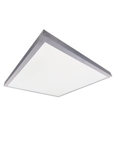 Panel LED de superficie "Borma" (40W 6000K 4650lm) IP20 600x600x39mm fabricado en poliestireno y aluminio color níquel