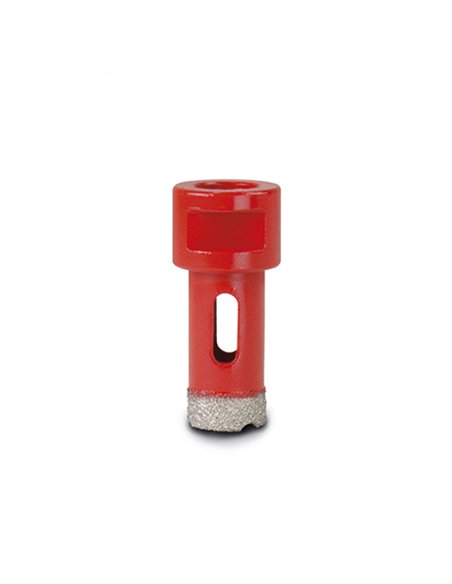 STAYER Corona diamantada Ø18mm con inserción de tipo M14 para corte multimaterial en seco color rojo