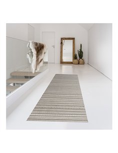 CROMA COLLECTION Alfombra con estampado de tipo jarapa con acolchado de espuma 60x200cm color beige y blanco 2