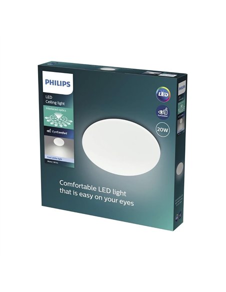 PHILIPS Plafón LED de superficie (20W 4000K 2300lm) IP20 Ø38cm color blanco