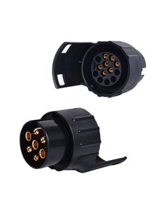 ALL RIDE Conector de remolque 13-7 pines 12V con lengüeta de bloqueo de protección color negro 2