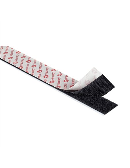 VELCRO® Cinta de gancho y bucle adhesiva para uso general 20mm x 5m color negro