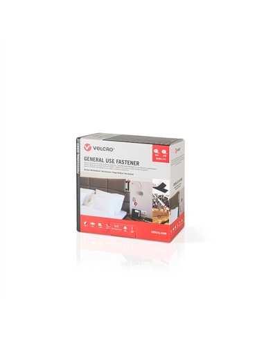 VELCRO® Cinta de gancho y bucle adhesiva para uso general 20mm x 5m color blanco