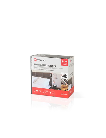 VELCRO® Cinta de gancho y bucle adhesiva para uso general 20mm x 5m color blanco