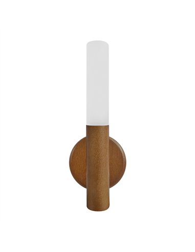 Lámpara LED de batería recargable de pared (1W 3000K 60lm) IP20 Ø6,5cmx18cm color marrón y opal