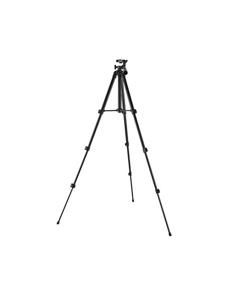 Trípode ligero con nivelador y rosca ¼” y palanca de 90º y 360º de altura regulable Ø55x33103cm color negro