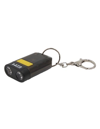 Linterna llavero LED recargable con distintas funciones IP42 58,5x35x20mm fabricada en plástico y aluminio color negro (incluye 