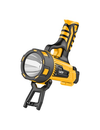 Foco LED de mano con 4 modos de luz (10W 7500K 1000lm) IP65 color negro y amarillo (incluye 2 baterías)