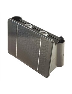 Aplique solar LED recargable con 4 LEDs y sensor crepuscular (4W 3000K 200lm) IP65 color negro (incluye kit de montaje)
